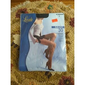 New Levante Gaudi 30 Control Top Pantyhose Size 3 BluMarine Blue Made Italy